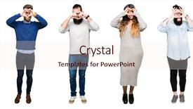  Presentation with cartoon black white people - Colorful presentation enhanced with team hearts - collage of people over white backdrop and a lemonade colored foreground