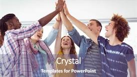  Presentation with college students - Presentation theme consisting of team high five - fashion students putting hands together background and a  colored foreground