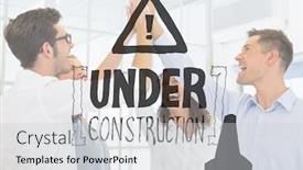  Presentation with doodles - Cool new slides with team high fiving with black construction doodles backdrop and a light gray colored foreground