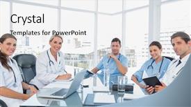  Presentation with labor and delivery medical team - Beautiful PPT layouts featuring team in a bright meeting backdrop and a white colored foreground