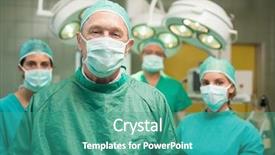  Presentation with surgical - Cool new presentation theme with team in a surgical backdrop and a teal colored foreground