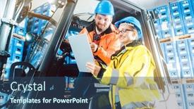  Presentation with logistics - Audience pleasing slide set consisting of team-in-beverage-logistics backdrop and a ocean colored foreground