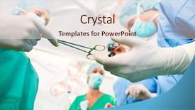  Presentation with nurse team - Slides having nurse anesthetist - hospital - surgery team background and a sky blue colored foreground