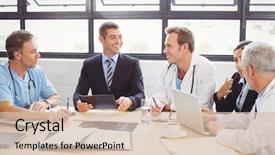  Presentation with labor and delivery medical team - Presentation design enhanced with team interacting at a meeting background and a lemonade colored foreground