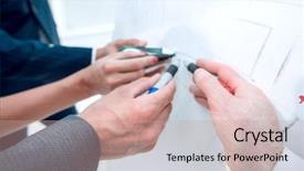  Presentation with new business ideas - Slide deck enhanced with team is discussing new idea background and a coral colored foreground