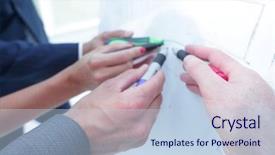  Presentation with new business ideas - Audience pleasing presentation consisting of team is discussing new idea backdrop and a light blue colored foreground