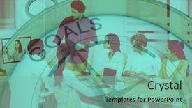  Presentation with team compass - PPT theme featuring team is doing a video background and a  colored foreground