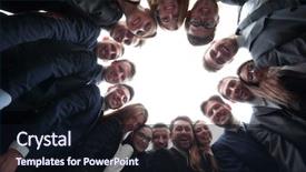  Presentation with cctv camera security system business - Slides consisting of team is forming a circle background and a  colored foreground