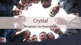  Presentation with circle - Presentation design consisting of team is forming a circle background and a  colored foreground