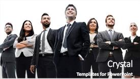  Presentation with successful - Beautiful PPT theme featuring team isolated on white background backdrop and a wine colored foreground