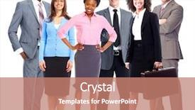  Presentation with team group - Amazing presentation design having team isolated over white background backdrop and a coral colored foreground