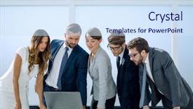  Presentation with team - Colorful presentation design enhanced with project tracking - business team keeps track backdrop and a  colored foreground