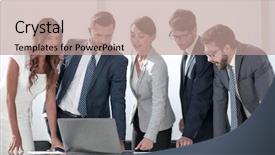  Presentation with team - Presentation design featuring accounting presentation - business team keeps track background and a coral colored foreground