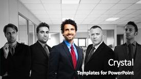  Presentation with community service happy volunteer group - Audience pleasing theme consisting of team leader - happy man in a group backdrop and a black colored foreground