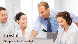  Presentation with team leader - Amazing presentation theme having team leader - picture of group of people backdrop and a lemonade colored foreground