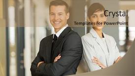  Presentation with women entrepreneurs pakistan - Theme having team leader co - beautiful young entrepreneurs with arms background and a coral colored foreground