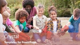  Presentation with team leader - Slide set consisting of team-leader-with-group background and a coral colored foreground