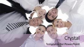  Presentation with heads - Presentation theme enhanced with woman holding with shopping bag and showing three sale word background and a lemonade colored foreground