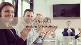  Presentation with business idea modern abstract - Colorful slide set enhanced with team meeting in modern start backdrop and a  colored foreground