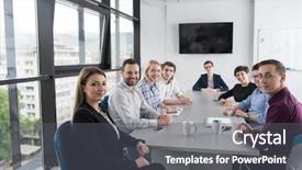  Presentation with team meeting - Colorful slide set enhanced with team meeting in modern start backdrop and a  colored foreground