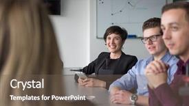  Presentation with team meeting - PPT theme consisting of team meeting in modern start background and a  colored foreground