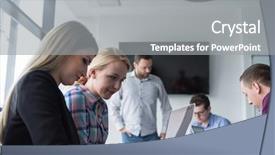  Presentation with team meeting - Amazing presentation design having team meeting in modern start backdrop and a  colored foreground