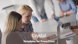  Presentation with team meeting - Presentation design consisting of team meeting in modern start background and a gray colored foreground