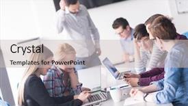  Presentation with team meeting - Presentation design with team meeting in modern start background and a  colored foreground