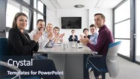  Presentation with team meeting - PPT layouts consisting of team meeting in modern start background and a  colored foreground