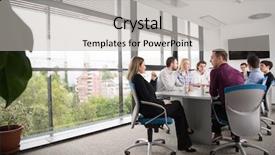  Presentation with team meeting - Audience pleasing PPT theme consisting of team meeting in modern start backdrop and a light gray colored foreground