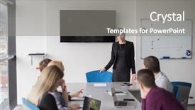  Presentation with team meeting - Colorful theme enhanced with team meeting in modern start backdrop and a  colored foreground