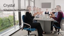  Presentation with team meeting - Audience pleasing PPT theme consisting of team meeting in modern start backdrop and a  colored foreground