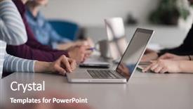  Presentation with team meeting - Beautiful PPT theme featuring team meeting in modern start backdrop and a  colored foreground