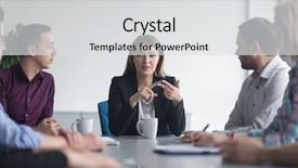  Presentation with team meeting - Beautiful theme featuring team meeting in modern start backdrop and a  colored foreground