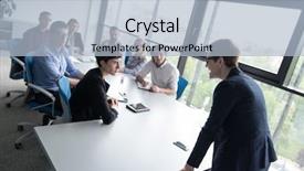  Presentation with team meeting - Theme consisting of team meeting in modern start background and a  colored foreground