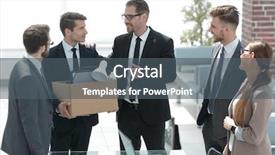  Presentation with meet the team - Cool new slides with team meets a new employee backdrop and a  colored foreground