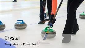  Presentation with curling - Cool new presentation with team members play in curling backdrop and a light gray colored foreground