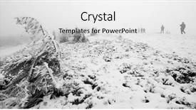  Presentation with trekking - Presentation theme having team mountain - group of people trekking background and a white colored foreground