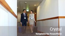  Presentation with hotel team - PPT theme with team names - business trip and people concept background and a violet colored foreground