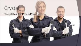  Presentation with mechanics - PPT layouts consisting of team-of-a-one-female background and a lemonade colored foreground