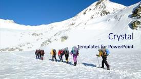  Presentation with unemployed team - Beautiful slides featuring team of alpinists traversing bucura backdrop and a sky blue colored foreground