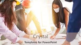  Presentation with architects - Slide set having team-of-architects-in-meeting background and a lemonade colored foreground