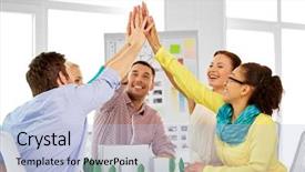  Presentation with team building - Amazing theme having team of architects or designer backdrop and a light blue colored foreground