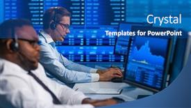  Presentation with financial markets - Colorful presentation enhanced with team-of-brokers-is-working backdrop and a ocean colored foreground