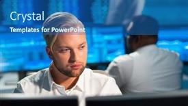  Presentation with financial markets - Beautiful theme featuring team-of-brokers-is-working backdrop and a ocean colored foreground