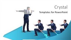  Presentation with boat - Audience pleasing presentation consisting of team of businessmen in teamwork concept with boat backdrop and a white colored foreground