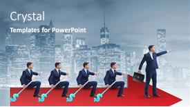  Presentation with teamwork - Presentation having team-of-businessmen-in-teamwork background and a seafoam green colored foreground