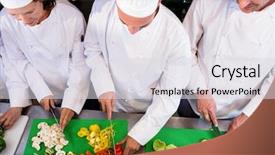  Presentation with hydroponics vegetables hydroponic vegetable - Cool new PPT theme with team of chefs chopping vegetables backdrop and a light gray colored foreground