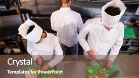  Presentation with hydroponics vegetables hydroponic vegetable - Theme with team of chefs chopping vegetables background and a tawny brown colored foreground