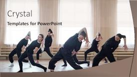  Presentation with team working together - Slides with team-of-contemporary-dancers-working background and a lemonade colored foreground